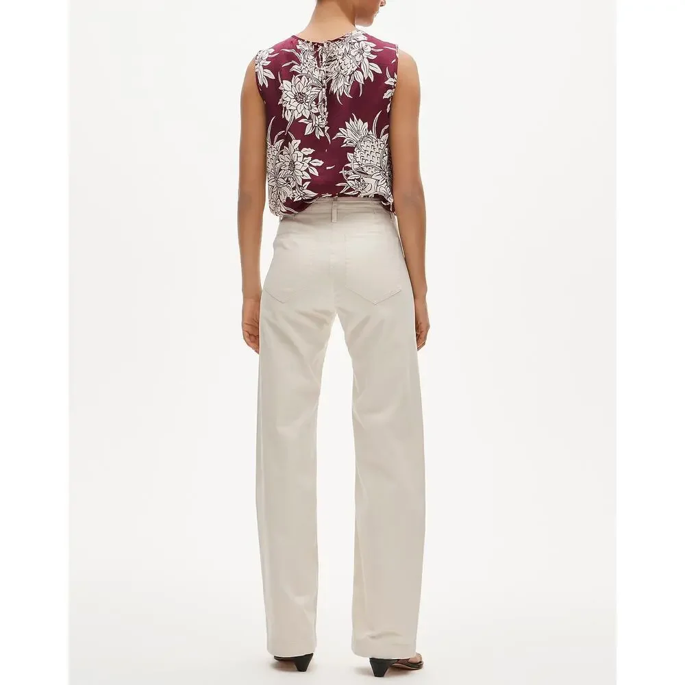 J.Crew Tall Wide Leg Trouser Chino Natural Cream Minimalist Stretch T26